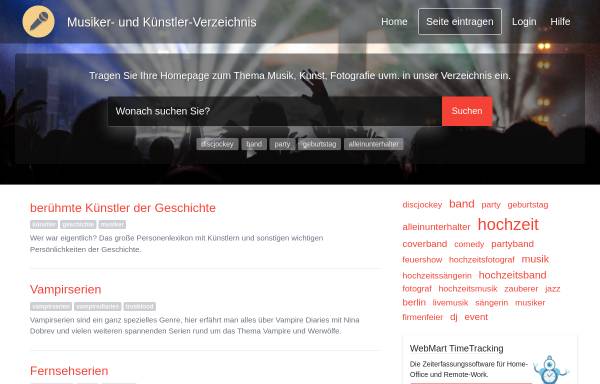 Vorschau von www.musiker-und-kuenstler.de, Musiker und Künstler Verzeichnis