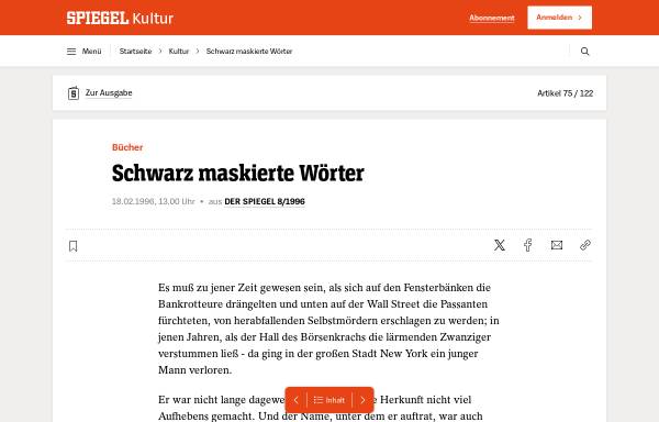 Vorschau von www.spiegel.de, Schwarz maskierte Wörter