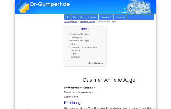 Vorschau von www.dr-gumpert.de, Dr. Gumpert: Anatomie und Erkrankung des Auges