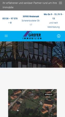 Vorschau der mobilen Webseite www.grefer-immobilien.de, Grefer Immobilien GmbH