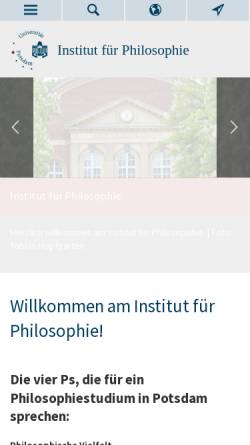 Vorschau der mobilen Webseite www.uni-potsdam.de, Institut für Philosophie der Universität Potsdam