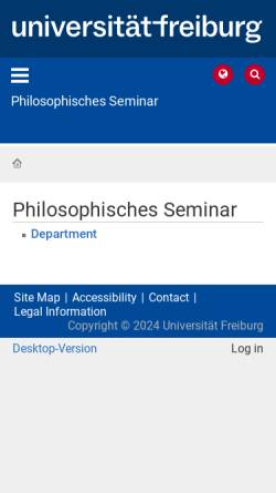 Vorschau der mobilen Webseite www.philosophie.uni-freiburg.de, Philosophisches Seminar der Albert-Ludwigs-Universität Freiburg