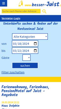 Vorschau der mobilen Webseite besser-juist.de, My-Juist.de