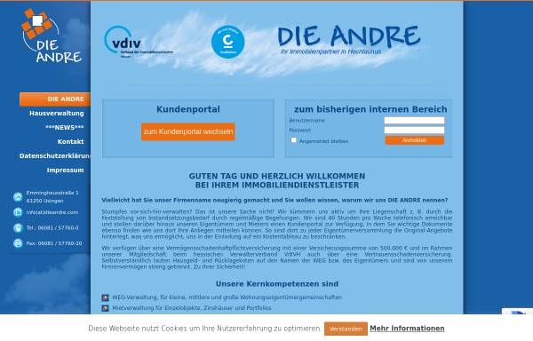 Vorschau von dieandre.com, Die Andre - Immobilien Service GmbH & Co. KG