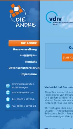 Vorschau der mobilen Webseite dieandre.com, Die Andre - Immobilien Service GmbH & Co. KG