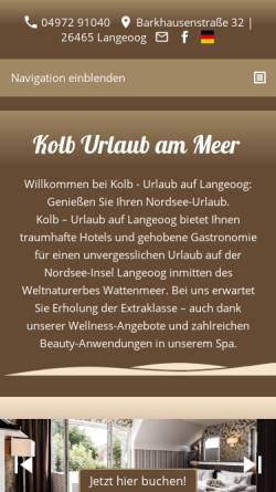 Vorschau der mobilen Webseite www.hotel-kolb.de, Hotel Kolb und Inselchalets