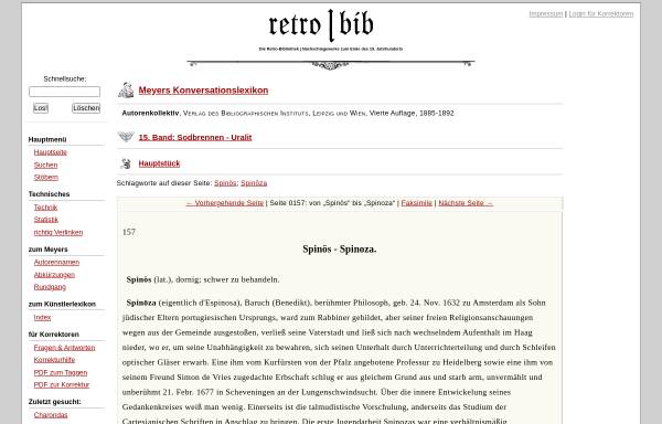 Vorschau von www.retrobibliothek.de, Meyers Konversationslexikon - Spinoza