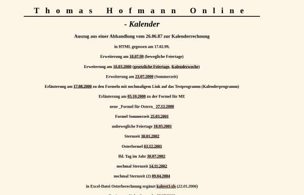 Vorschau von www.th-o.de, Kalenderrechnung [Hofmann, Thomas]