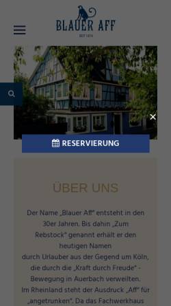 Vorschau der mobilen Webseite blauer-aff.de, Weinhaus Blauer Aff