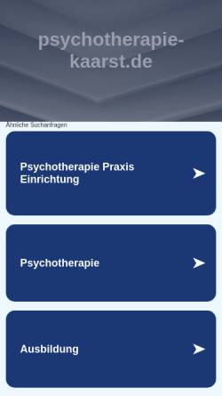 Vorschau der mobilen Webseite www.psychotherapie-kaarst.de, Praxis für Psychotherapie und Mediation