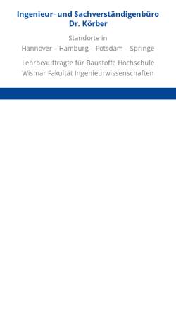 Vorschau der mobilen Webseite www.architekt-koerber.de, Körber, Peter Dipl. Ing. Architekt - Architektur- und Sachverständigenbüro