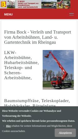 Vorschau der mobilen Webseite www.arbeitsbuehnen-verleih-rheingau.de, Arbeitsbühnenverleih Bock