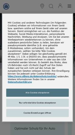 Vorschau der mobilen Webseite www.allianz.de, Allianz Zweigniederlassung Berlin
