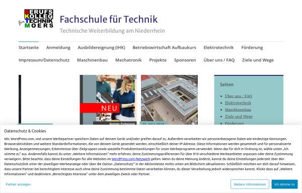 Vorschau von technikerschule.wordpress.com, Fachschule - Staatlich geprüfter Techniker - Moers