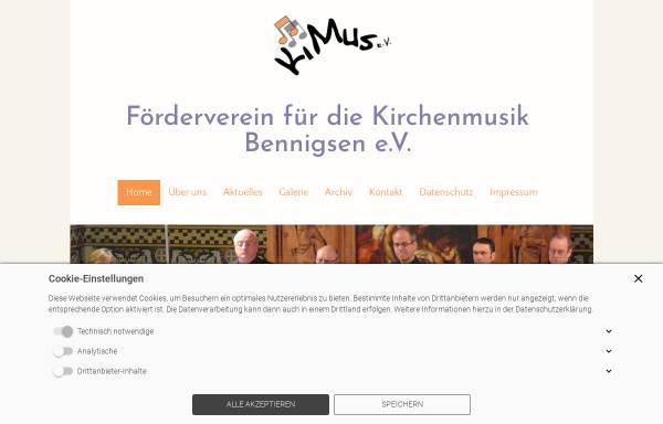 Vorschau von www.kimus-bennigsen.com, KiMUs e.V.- Förderverein für die Kirchenmusik der Ev.-luth. Kirchengemeinde Bennigsen-Lüdersen e.V.