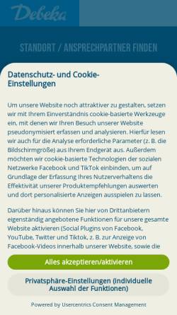 Vorschau der mobilen Webseite www.debeka.de, Versicherungen - Bezirksleiter Rolf-Jürgen Schliebe
