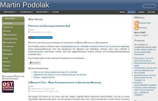 Vorschau von podolak.net, Martin Podolak: Studium - Russlandseiten