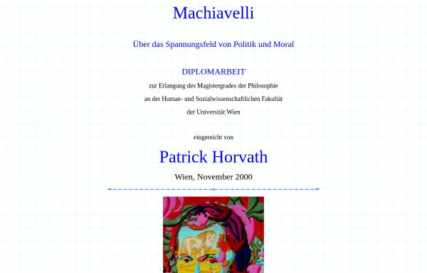 Vorschau von horvath.members.1012.at, Machiavelli: Über das Spannungsfeld von Politik und Moral