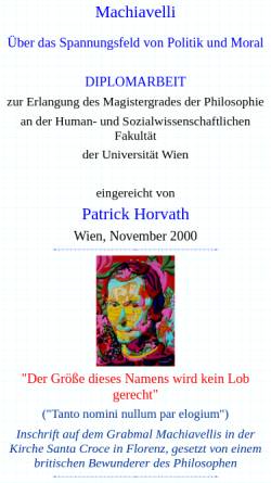 Vorschau der mobilen Webseite horvath.members.1012.at, Machiavelli: Über das Spannungsfeld von Politik und Moral