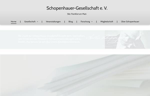 Vorschau von www.schopenhauer.de, Schopenhauer-Gesellschaft