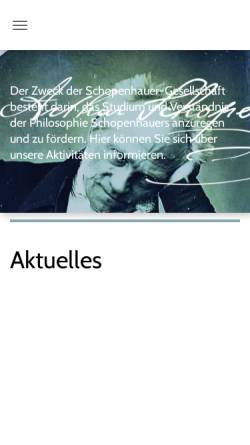 Vorschau der mobilen Webseite www.schopenhauer.de, Schopenhauer-Gesellschaft