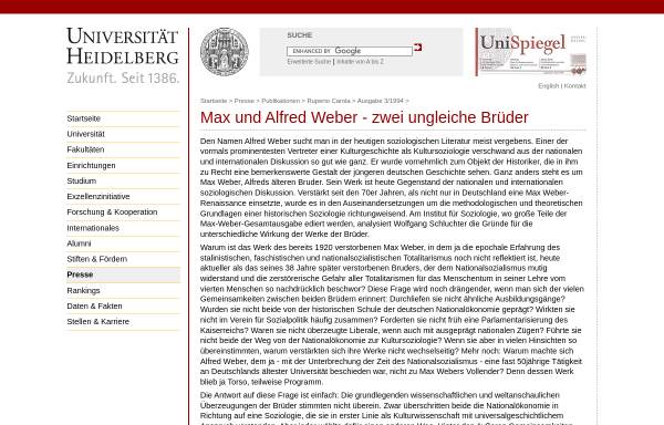 Max und Alfred Weber - zwei ungleiche Brüder
