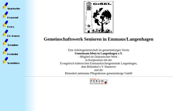 Vorschau von www.gemeinsam-leben-in-langenhagen.de, Gemeinschaftswerk Senioren in Emmaus, Langenhagen