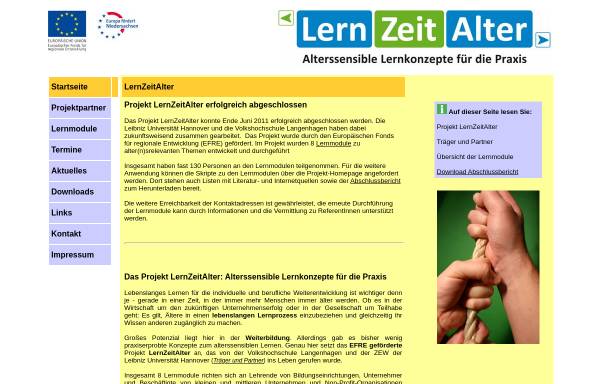 Vorschau von www.lernzeitalter.de, LernZeitAlter - Volkshochschule Langenhagen