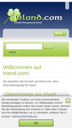 Vorschau der mobilen Webseite www.irland.com, Irland.com