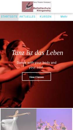 Vorschau der mobilen Webseite www.ballettschule-khinganskiy.de, Ballettschule Khinganskiy