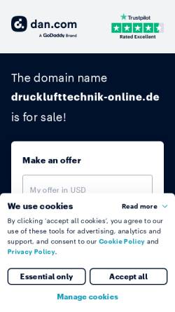 Vorschau der mobilen Webseite www.drucklufttechnik-online.de, k2-Drucklufttechnik