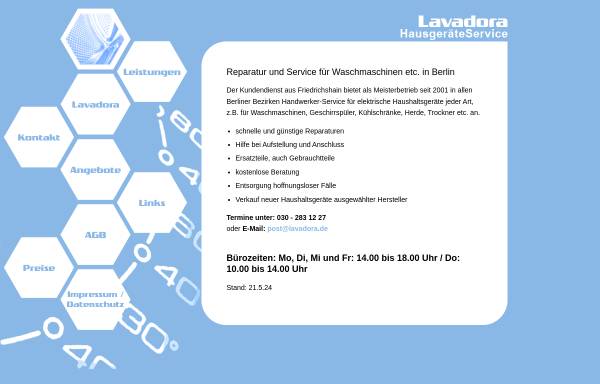 Vorschau von www.lavadora.de, Lavadora HausgeräteService - Christian Sell