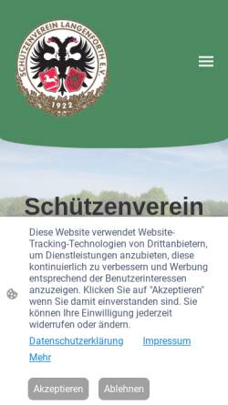 Vorschau der mobilen Webseite www.sv-langenforth.de, Schützenverein Langenforth von 1922 e.V.