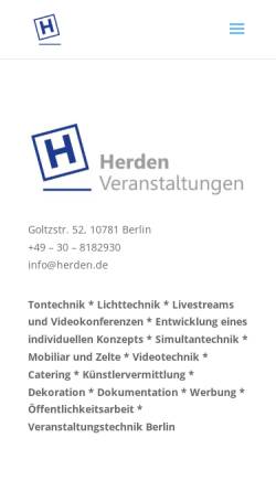 Vorschau der mobilen Webseite www.herden.de, Herden Studienreisen Berlin