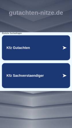 Vorschau der mobilen Webseite www.gutachten-nitze.de, KFZ Sachverständigenbüro Nitze