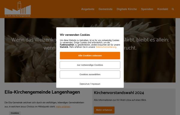 Vorschau von www.elia-kirchengemeinde.de, Ev.-Luth. Elia-Kirchengemeinde