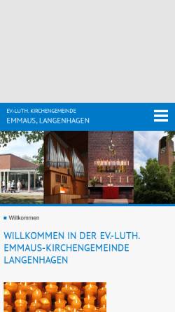 Vorschau der mobilen Webseite emmaus.kirche-burgwedel-langenhagen.de, Ev.-luth. Emmauskirchengemeinde Langenhagen