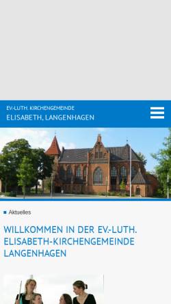 Vorschau der mobilen Webseite elisabeth.kirche-burgwedel-langenhagen.de, Ev.-luth. Kirchengemeinde Elisabeth