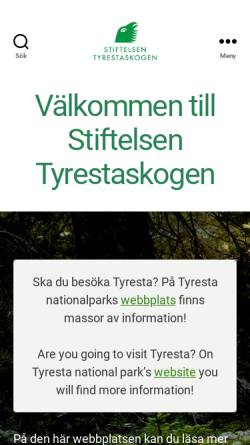 Vorschau der mobilen Webseite www.tyresta.se, Tyresta Nationalpark