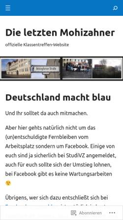 Vorschau der mobilen Webseite mohizahner.wordpress.com, Berlin - Dathe-Oberschule - Die letzten Mohizahner