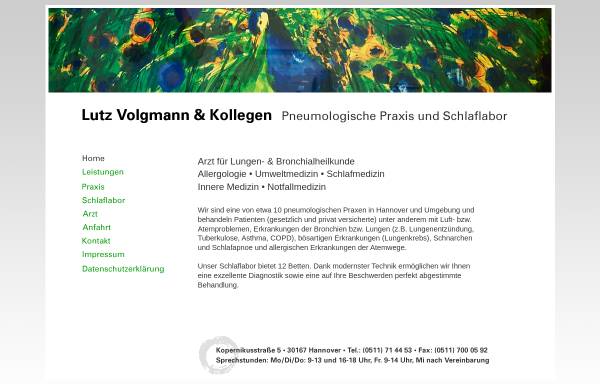 Vorschau von pneumologe-hannover.de, Pneumologische Praxis Dr. Weber und Volgmann