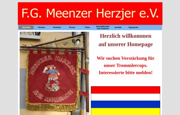 Vorschau von www.meenzerherzjer.de, Fastnachtsgesellschaft Meenzer Herzjer e.V