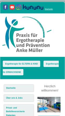 Vorschau der mobilen Webseite www.ergotherapie-langenhagen.de, Praxis für Ergotherapie und Prävention, Anke Müller