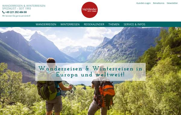 Vorschau von www.highlaender-reisen.de, Highländer Aktivreisen