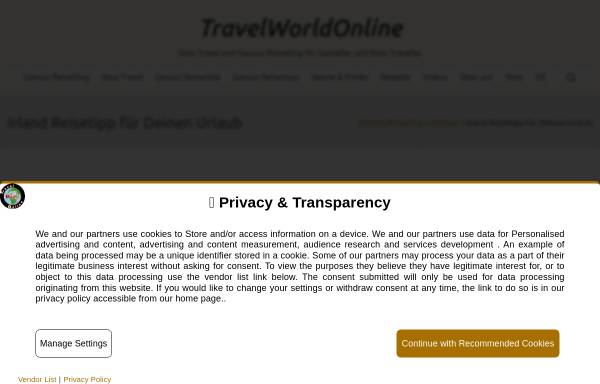 Vorschau von www.travelworldonline.de, TravelWorldOnline