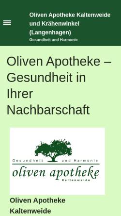 Vorschau der mobilen Webseite www.oliven-apotheke.com, Oliven Apotheke - Inh. Apotheker Jan Waldhecker