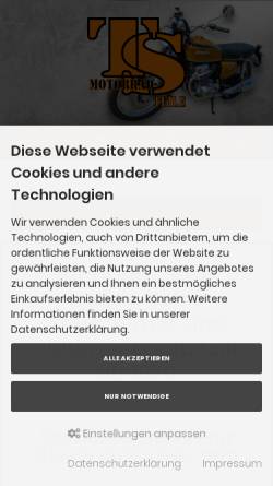 Vorschau der mobilen Webseite www.ts-motorradteile.de, TS Motorradteile