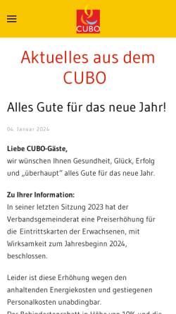 Vorschau der mobilen Webseite www.cubo-sauna.de, CUBO