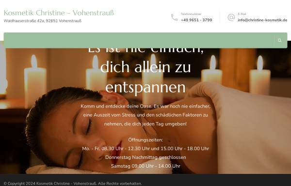 Vorschau von www.kosmetik-christine.de, Tagesschönheitsfarm Christine