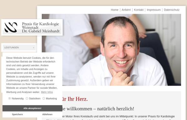 Vorschau von www.kardiologie-weinstadt.de, Praxis für Kardiologie Weinstadt